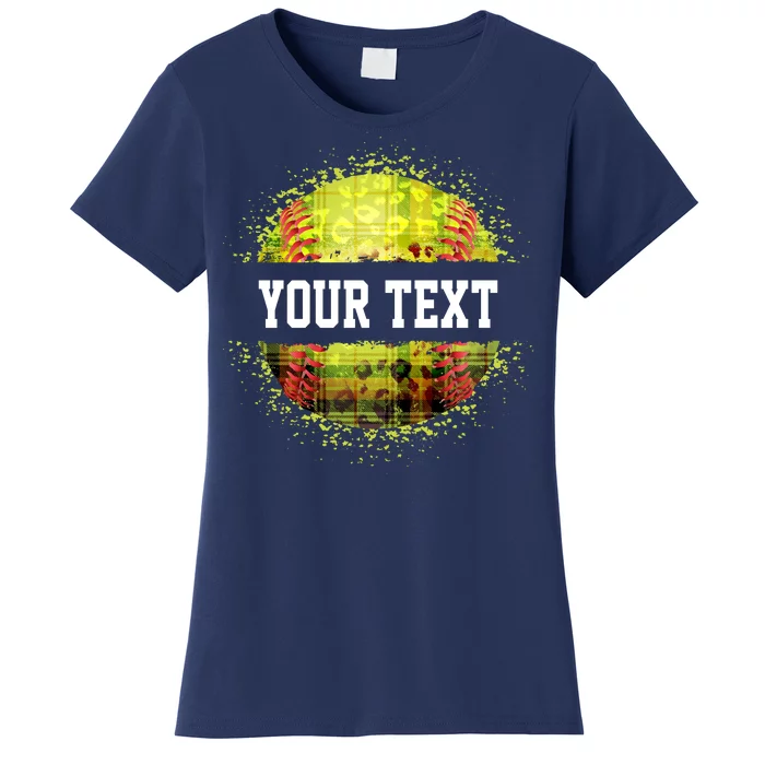 Personalized Softball Custom Name Family School Team Women's T-Shirt