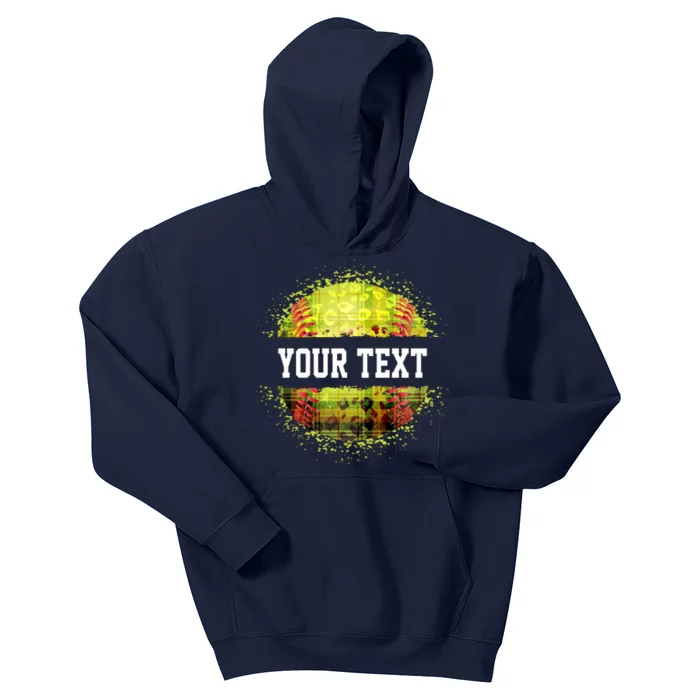 Personalized Softball Custom Name Family School Team Kids Hoodie