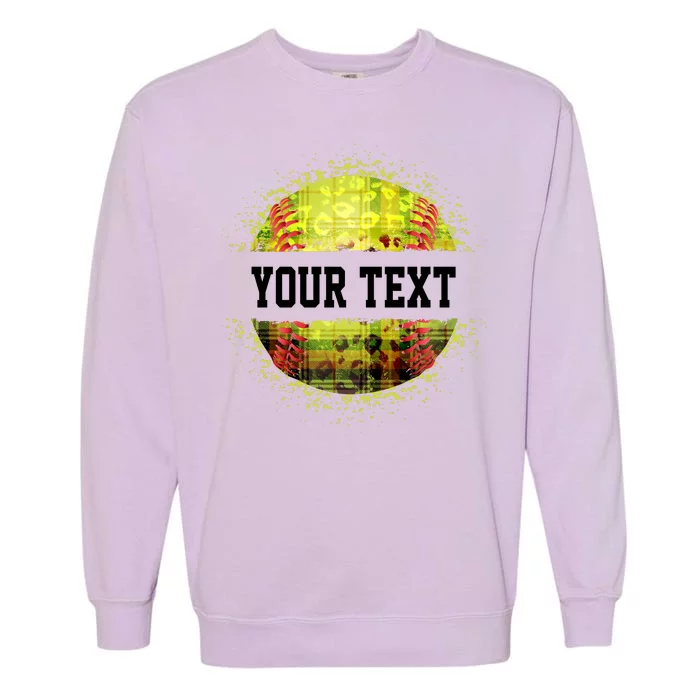 Personalized Softball Custom Name Family School Team Garment-Dyed Sweatshirt