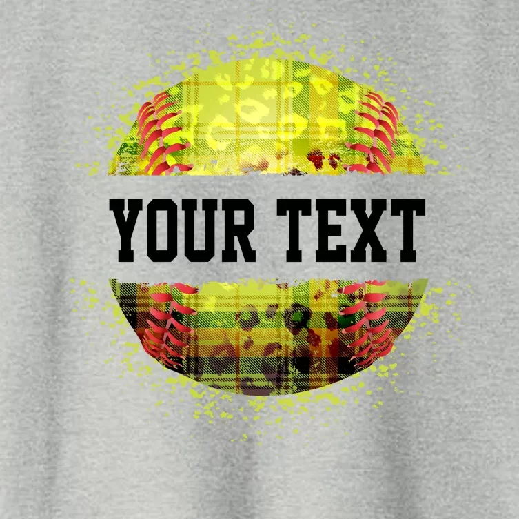 Personalized Softball Custom Name Family School Team Women's Crop Top Tee