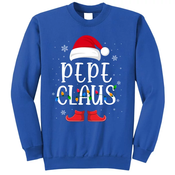 Pepe Santa Claus Hat With Xmas Light Christmas Holiday Gift Tall Sweatshirt