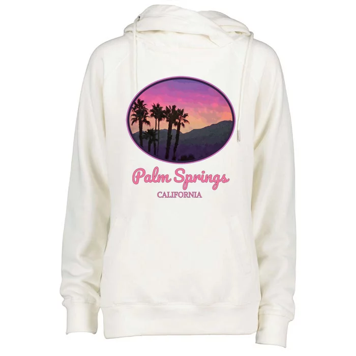 Palm Springs California Retro Vintage Style Sunset Meaningful Gift Womens Funnel Neck Pullover Hood