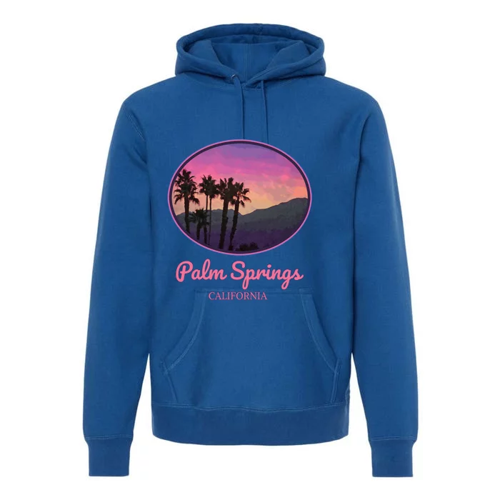 Palm Springs California Retro Vintage Style Sunset Meaningful Gift Premium Hoodie