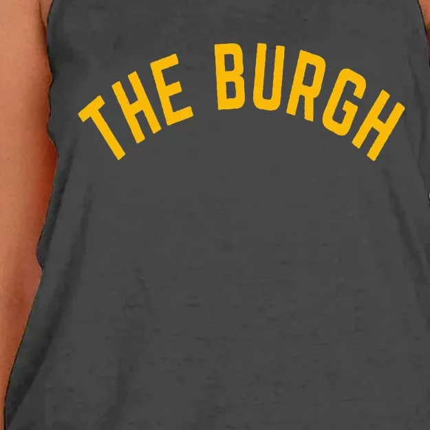 Pittsburgh Steel City The Burgh Funny 412 Pennsylvania Women's Knotted Racerback Tank