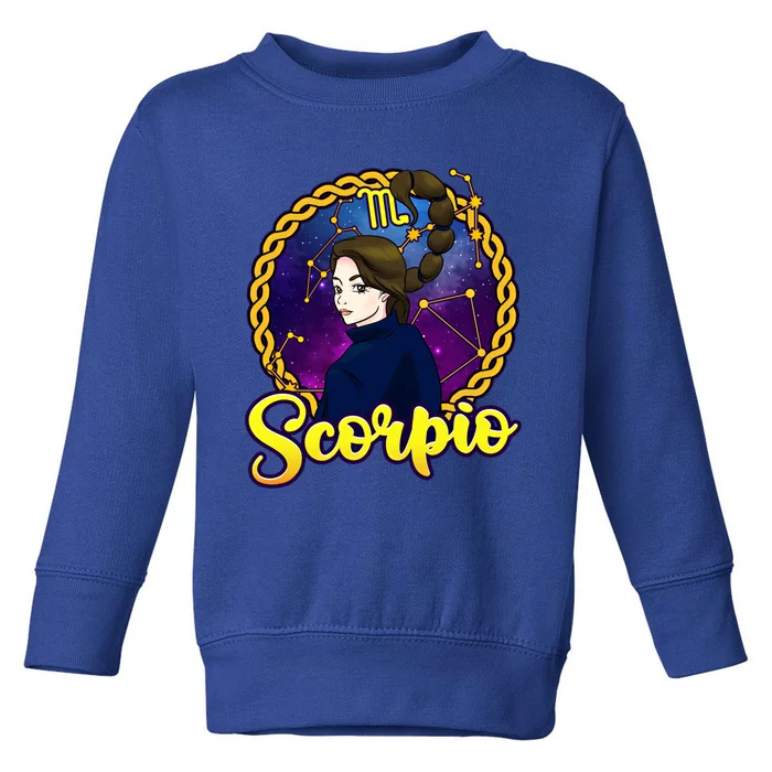 Pretty Scorpio Constellation Zodiac October November Gift Toddler Sweatshirt