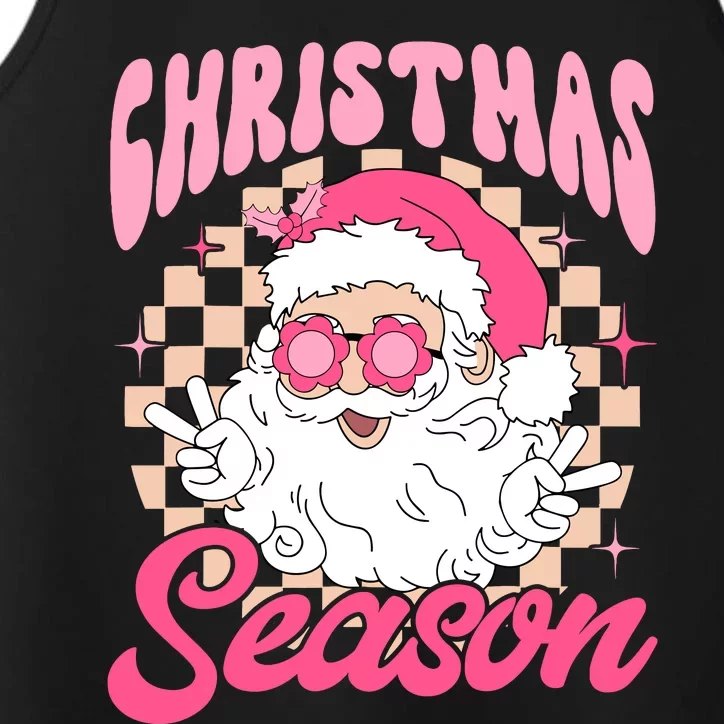 Pink Santa Claus Retro Christmas Season Pink Christmas Wo Performance Tank