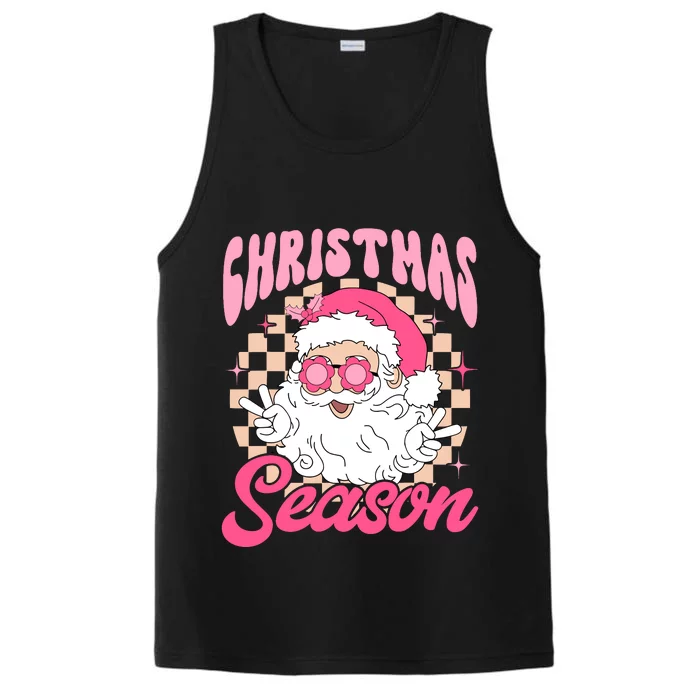 Pink Santa Claus Retro Christmas Season Pink Christmas Wo Performance Tank