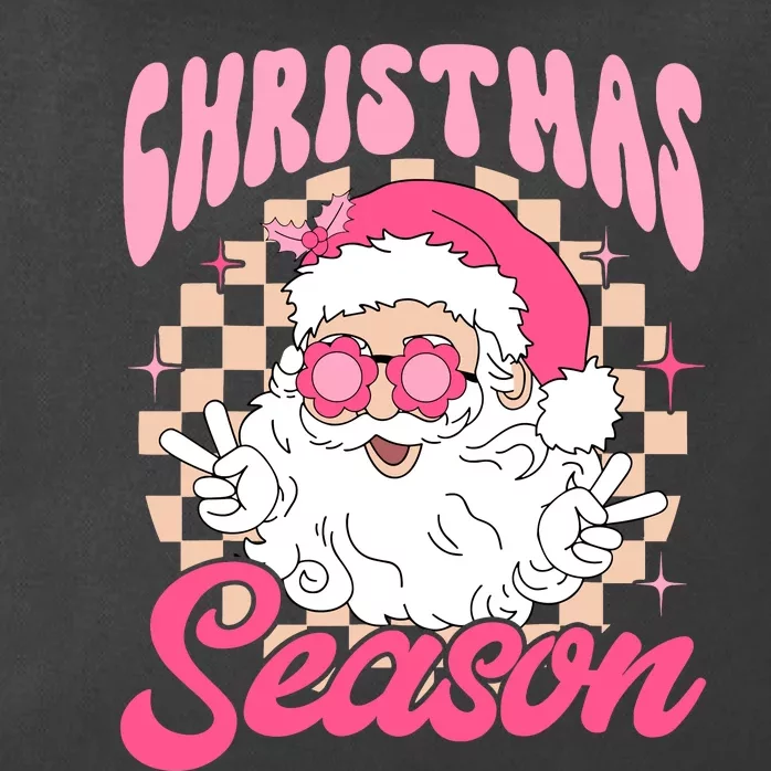 Pink Santa Claus Retro Christmas Season Pink Christmas Wo Zip Tote Bag