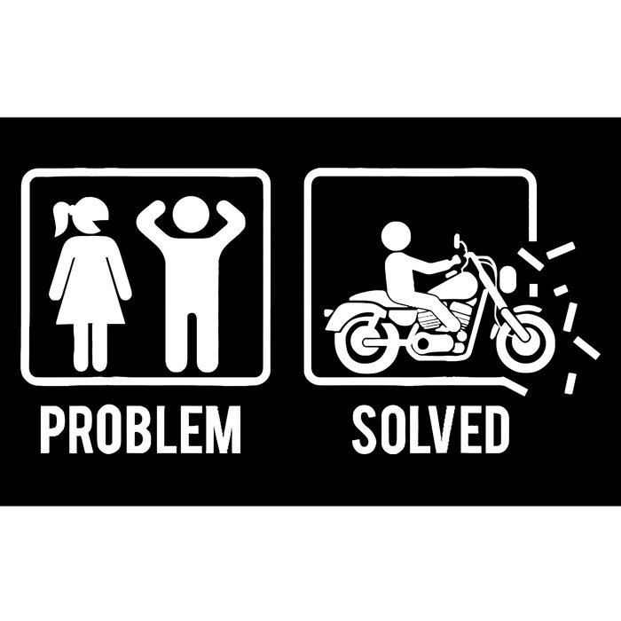 Problem Solved Couple Motorcycle Biker Rider Motorbike Bumper Sticker