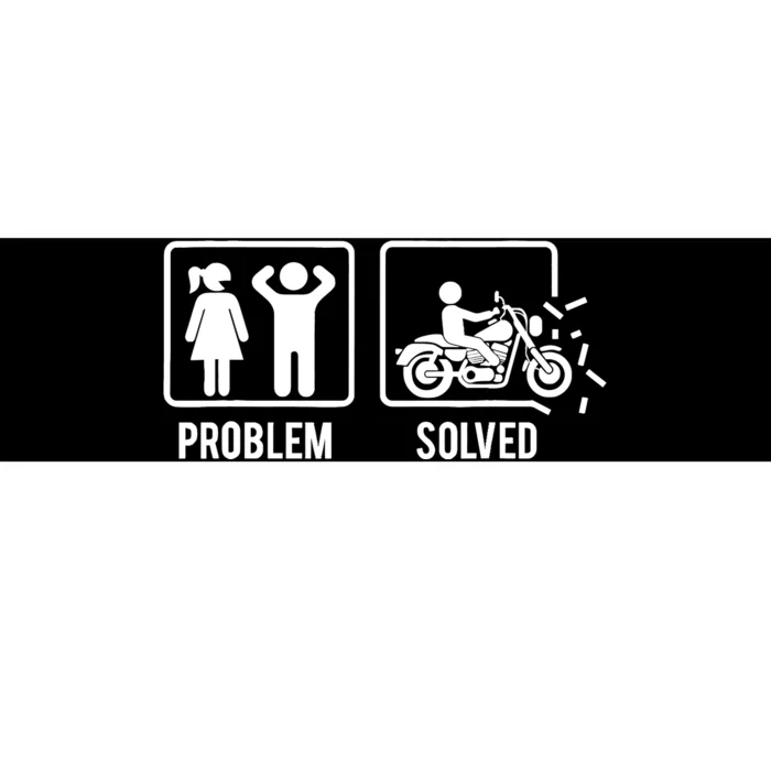 Problem Solved Couple Motorcycle Biker Rider Motorbike Bumper Sticker