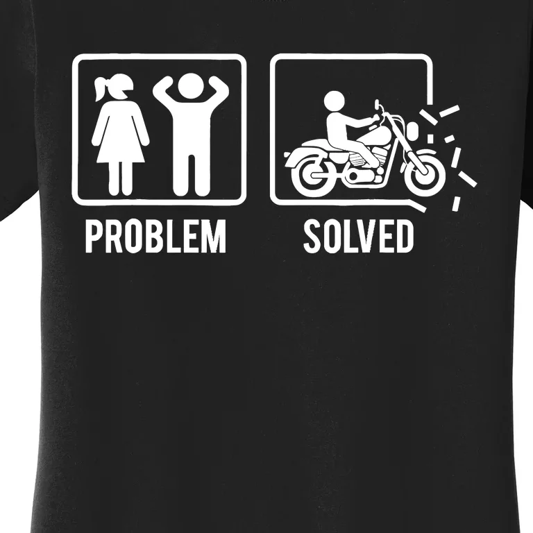 Problem Solved Couple Motorcycle Biker Rider Motorbike Women's T-Shirt