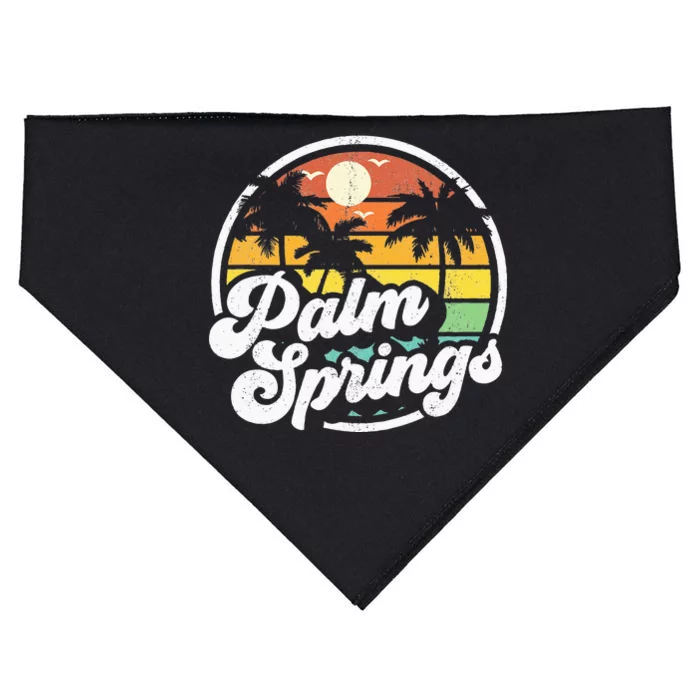 Palm Springs California Beach Retro Vintage Vacation Gift USA-Made Doggie Bandana