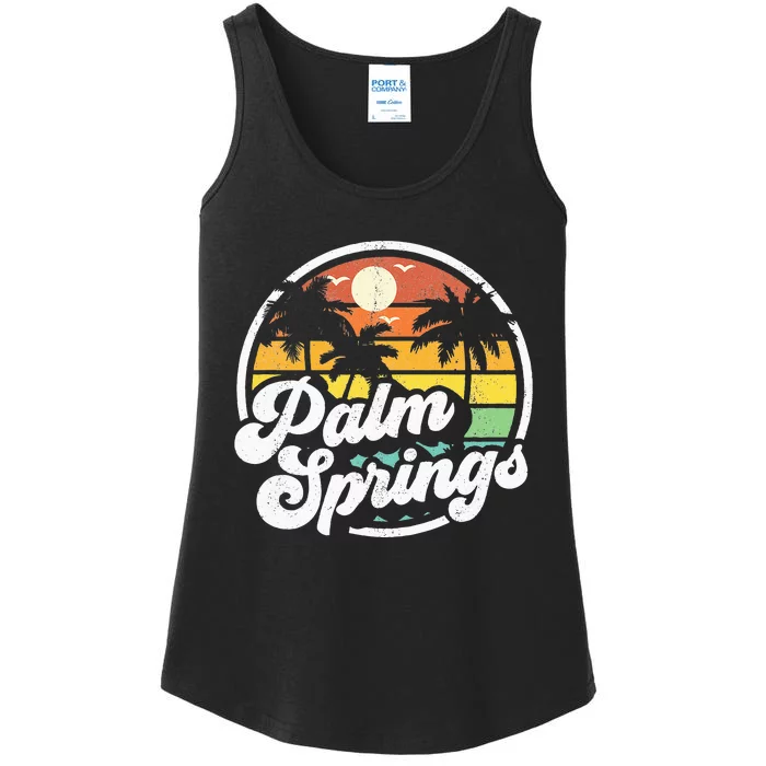 Palm Springs California Beach Retro Vintage Vacation Gift Ladies Essential Tank