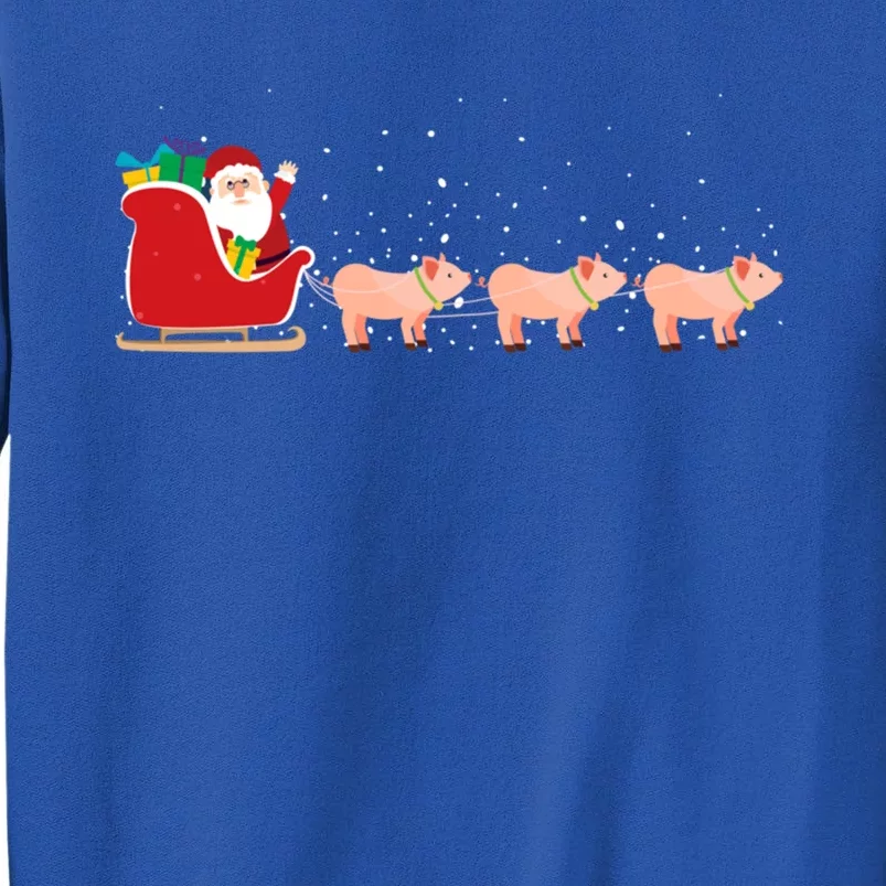 Pig Santa Christmas Sleigh Funny Pig Xmas Gift Sweatshirt