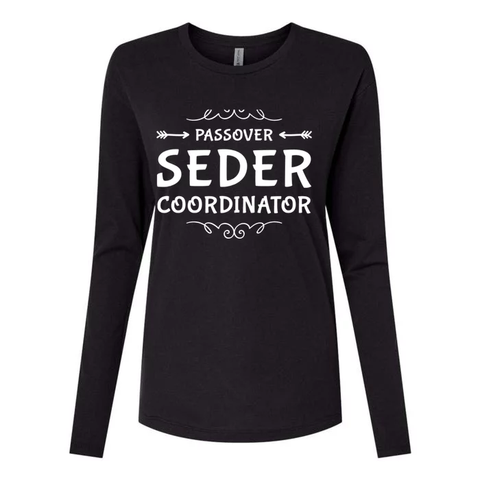 Passover Seder Coordinator Matzah Four Cups Afiko Dayenu Gift Womens Cotton Relaxed Long Sleeve T-Shirt