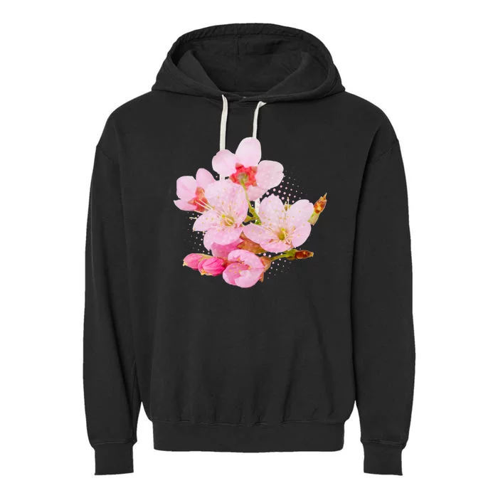 Pink Springtime Cherry Blossoms Sakura Garment-Dyed Fleece Hoodie