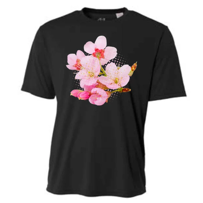 Pink Springtime Cherry Blossoms Sakura Cooling Performance Crew T-Shirt