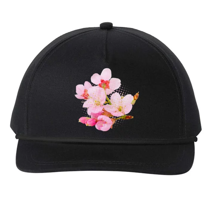 Pink Springtime Cherry Blossoms Sakura Snapback Five-Panel Rope Hat