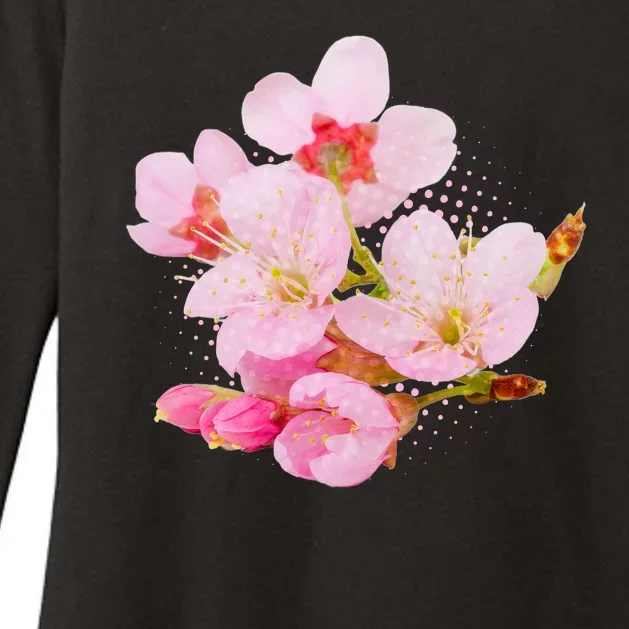 Pink Springtime Cherry Blossoms Sakura Womens CVC Long Sleeve Shirt