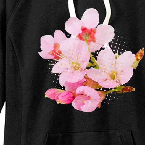 Pink Springtime Cherry Blossoms Sakura Women's Fleece Hoodie