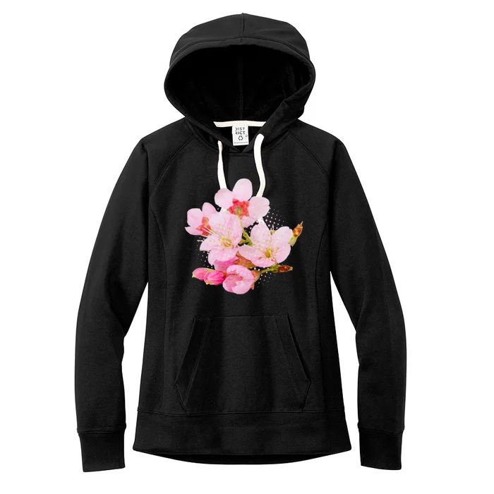 Pink Springtime Cherry Blossoms Sakura Women's Fleece Hoodie