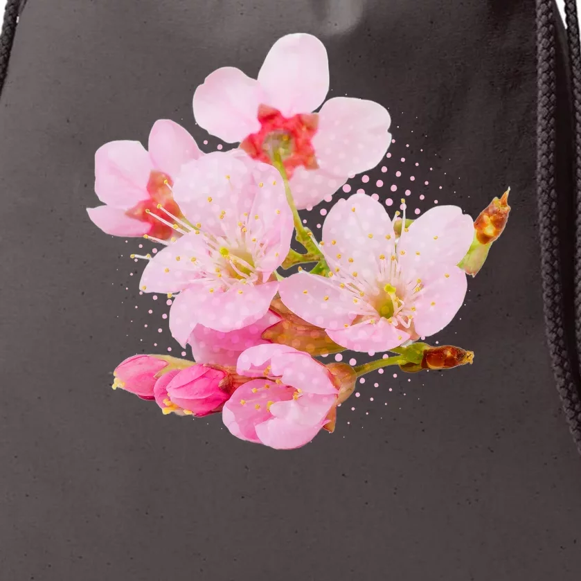 Pink Springtime Cherry Blossoms Sakura Drawstring Bag