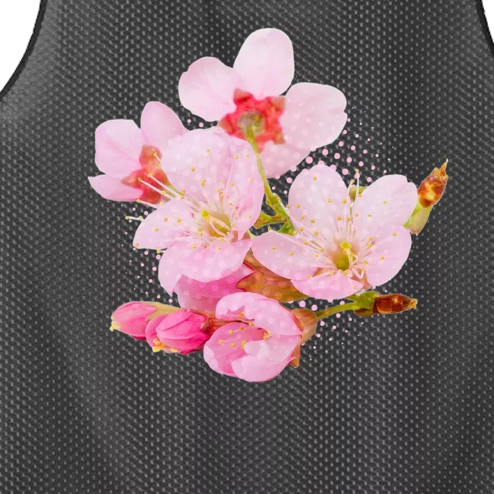 Pink Springtime Cherry Blossoms Sakura Mesh Reversible Basketball Jersey Tank