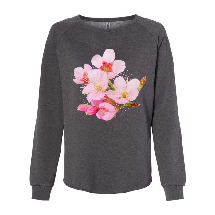 Pink Springtime Cherry Blossoms Sakura Womens California Wash Sweatshirt