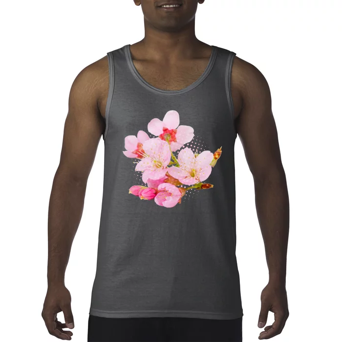 Pink Springtime Cherry Blossoms Sakura Tank Top