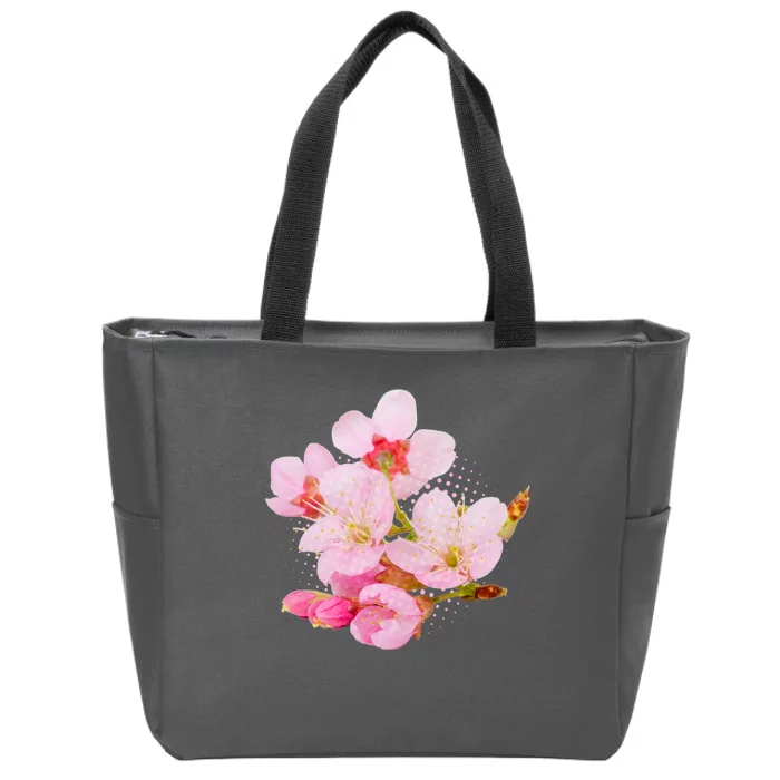 Pink Springtime Cherry Blossoms Sakura Zip Tote Bag