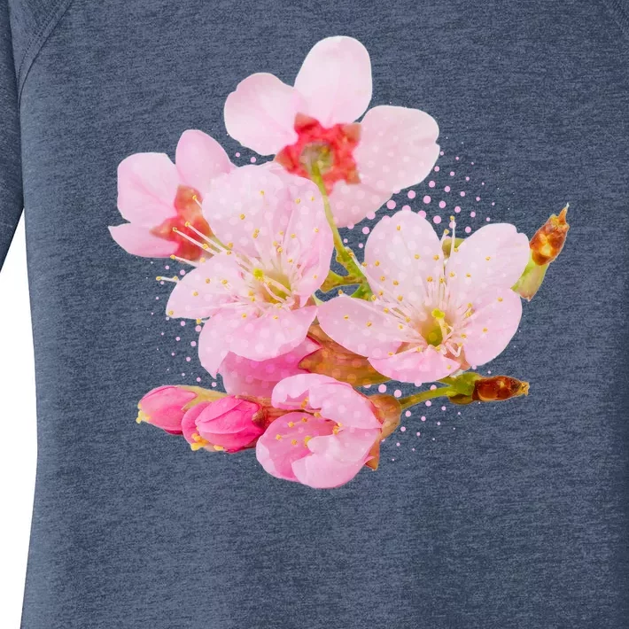 Pink Springtime Cherry Blossoms Sakura Women's Perfect Tri Tunic Long Sleeve Shirt