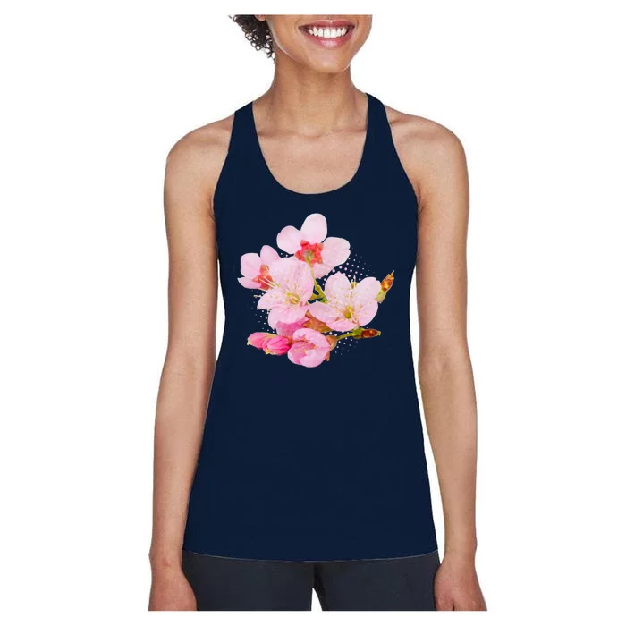 Pink Springtime Cherry Blossoms Sakura Women's Racerback Tank