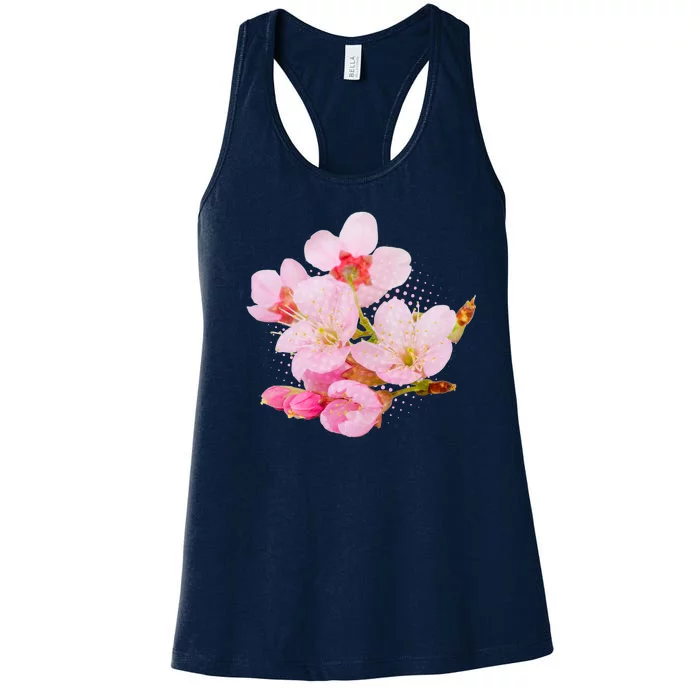 Pink Springtime Cherry Blossoms Sakura Women's Racerback Tank