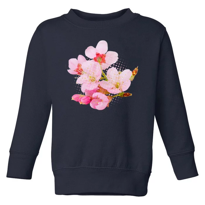 Pink Springtime Cherry Blossoms Sakura Toddler Sweatshirt