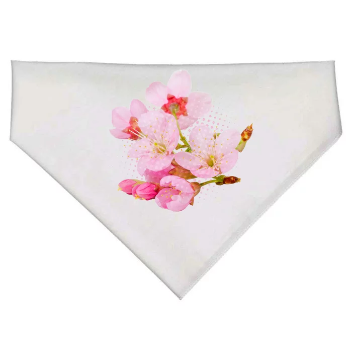 Pink Springtime Cherry Blossoms Sakura USA-Made Doggie Bandana