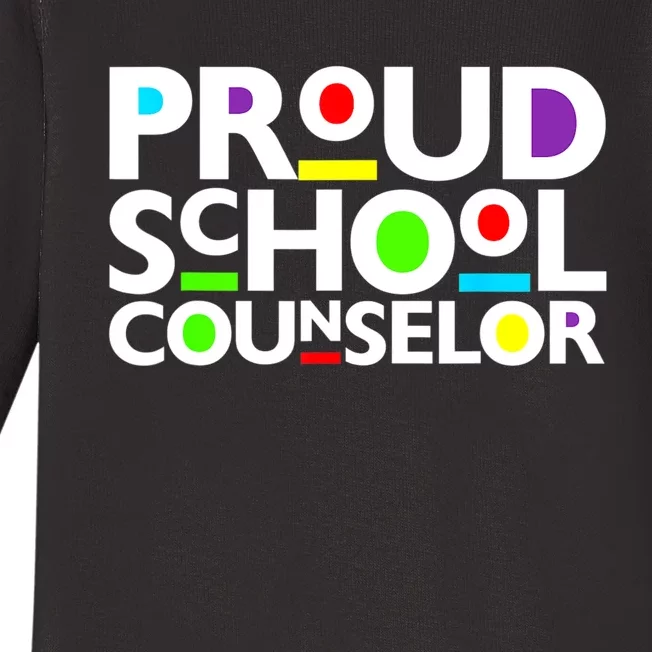 Proud School Counselor Africa Pride Black History Month Baby Long Sleeve Bodysuit