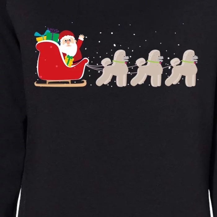 Poodle Santa Christmas Sleigh Funny Poodle Xmas Cool Gift Womens California Wash Sweatshirt