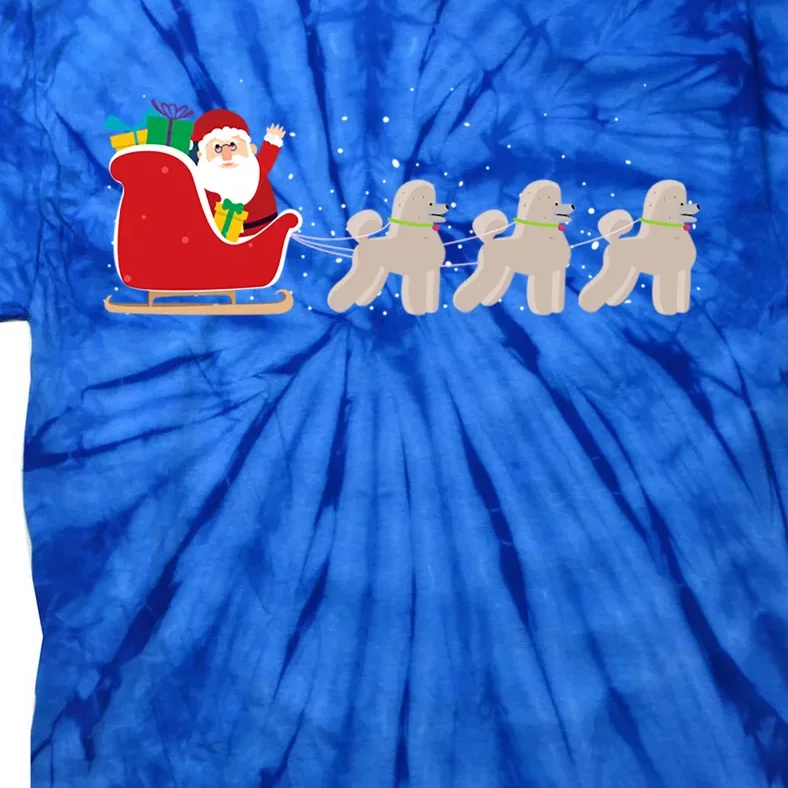 Poodle Santa Christmas Sleigh Funny Poodle Xmas Cool Gift Tie-Dye T-Shirt