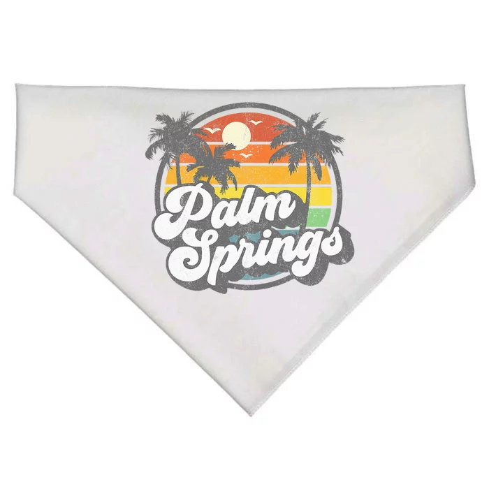 Palm Springs California Beach Retro Vintage Vacation Gift USA-Made Doggie Bandana