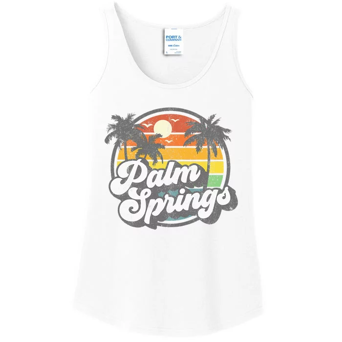 Palm Springs California Beach Retro Vintage Vacation Gift Ladies Essential Tank