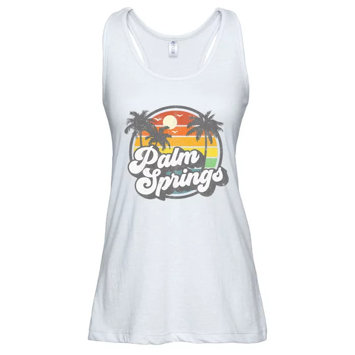 Palm Springs California Beach Retro Vintage Vacation Gift Ladies Essential Flowy Tank