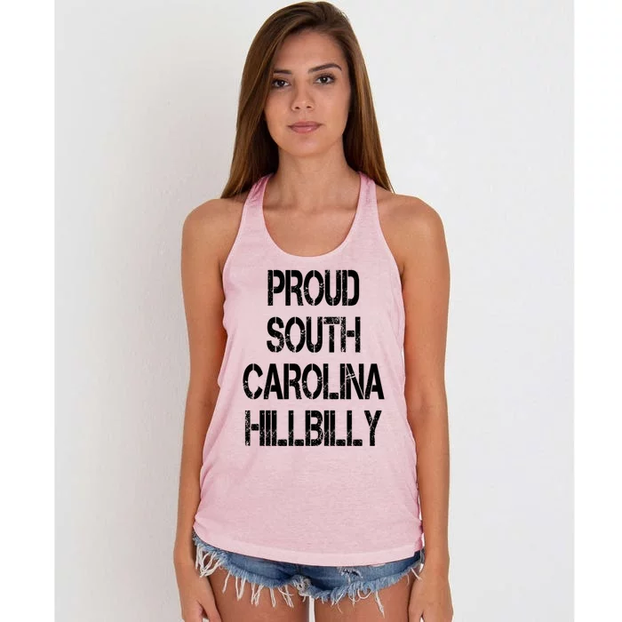 Proud South Carolina Hillbilly Gift Women's Knotted Racerback Tank