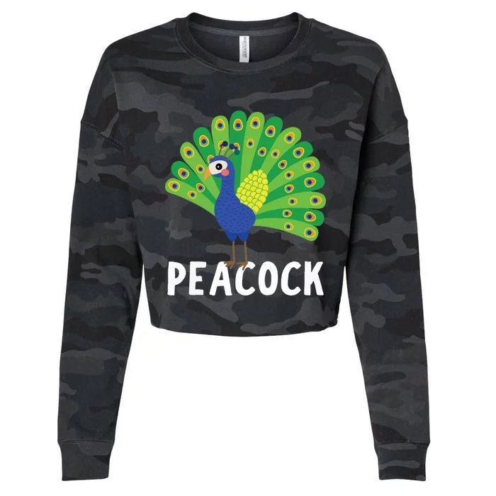 Peacock Shirts Cute Peacock Gift Cropped Pullover Crew