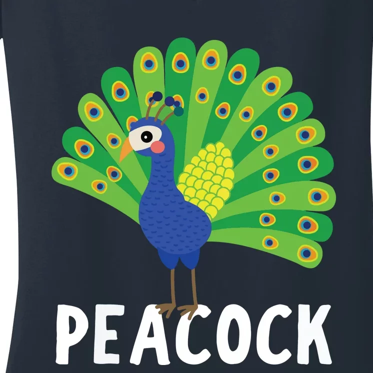 Peacock Shirts Cute Peacock Gift Women's V-Neck T-Shirt