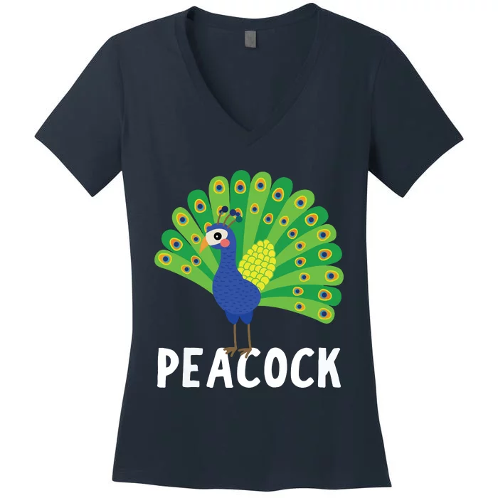 Peacock Shirts Cute Peacock Gift Women's V-Neck T-Shirt