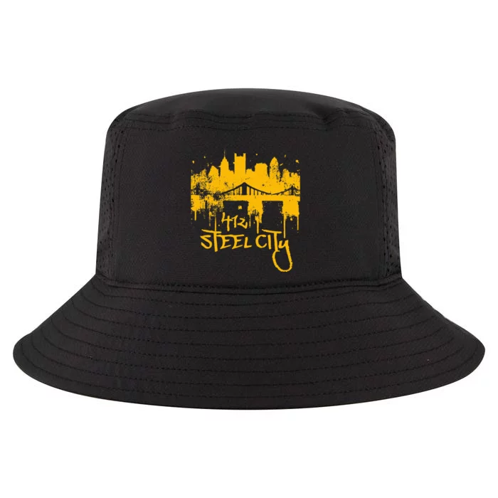 Pittsburgh Steel City Skyline Cool Comfort Performance Bucket Hat