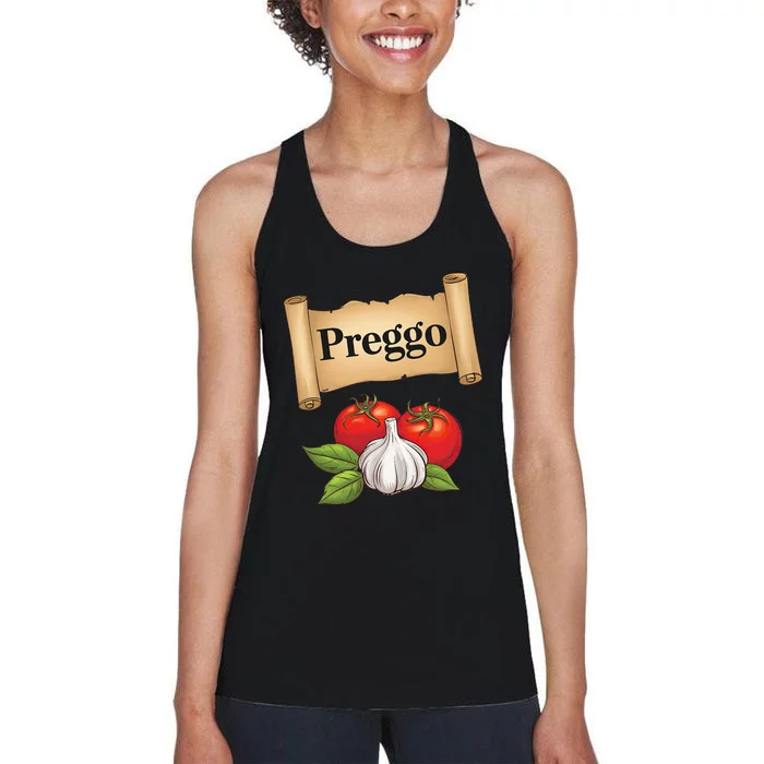 Preggo Sauce Cute And Funny Pregnancy Announcement Women's Racerback Tank