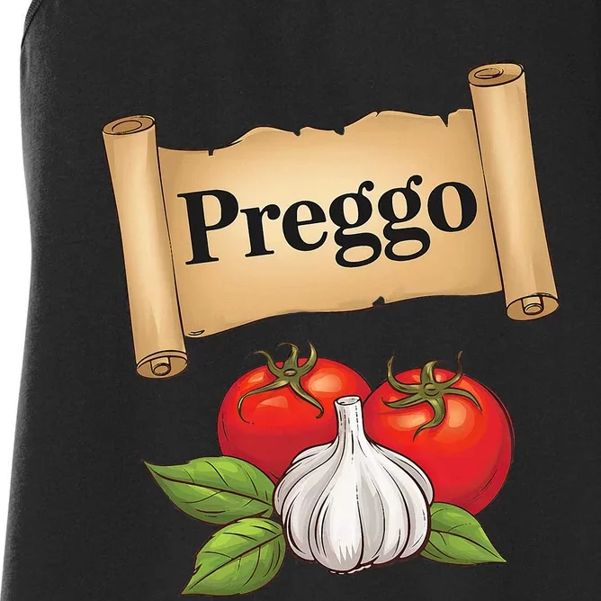 Preggo Sauce Cute And Funny Pregnancy Announcement Women's Racerback Tank