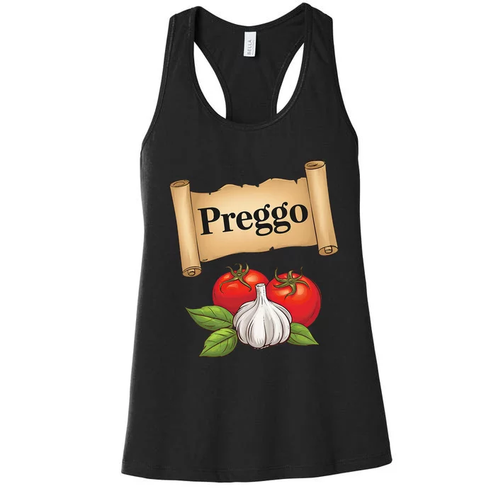 Preggo Sauce Cute And Funny Pregnancy Announcement Women's Racerback Tank