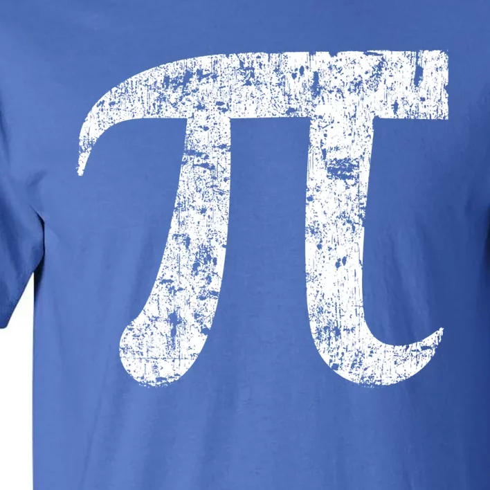 Pi Symbol Character Day White Grunge Faded Retro Style Gift Tall T-Shirt